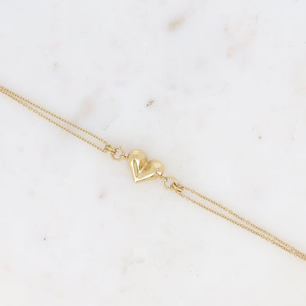 Bracelet - pendentif coeur bombé