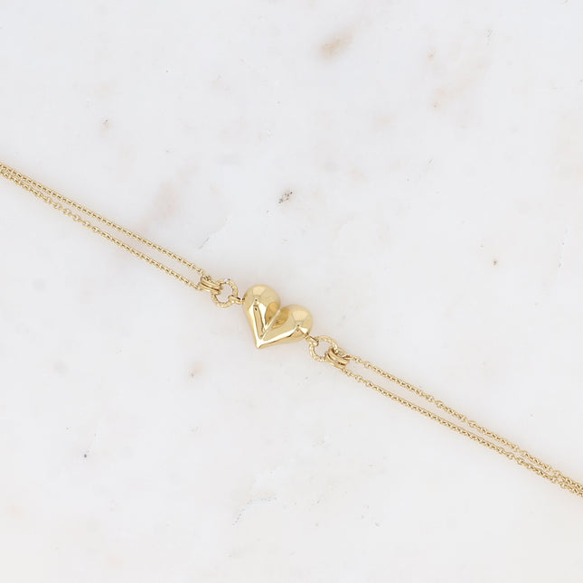 Bracelet - pendentif coeur bombé