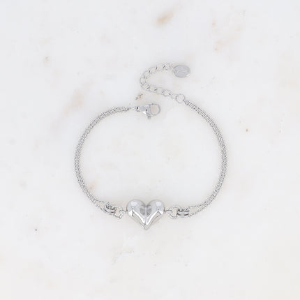 Bracelet - pendentif coeur bombé