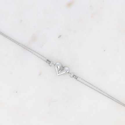 Bracelet - pendentif coeur bombé