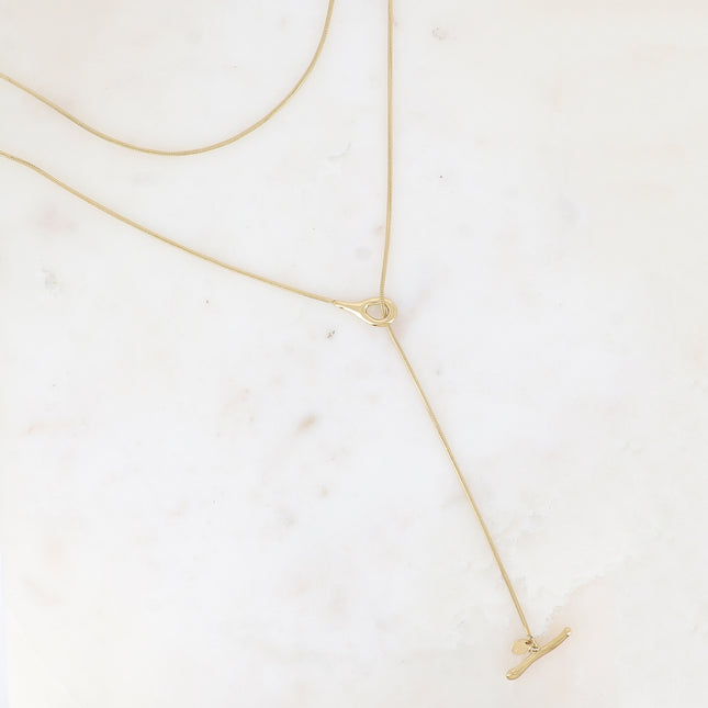 Sencha Necklace - English knit and T-bar clasp