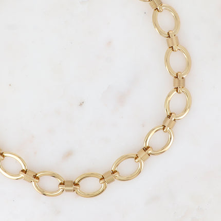 Collier - maillons ovales et anneaux style ressort