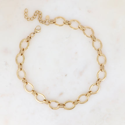 Collier - maillons ovales et anneaux style ressort