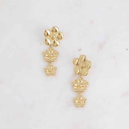 Boucles pendantes - 3 fleurs