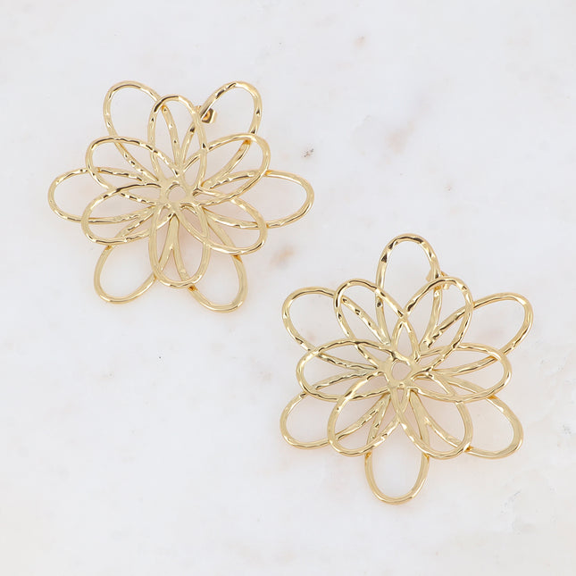 Boucles puces - grande pièce fleurie ajourée 68mm