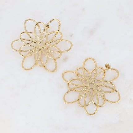 Boucles puces - grande pièce fleurie ajourée 68mm
