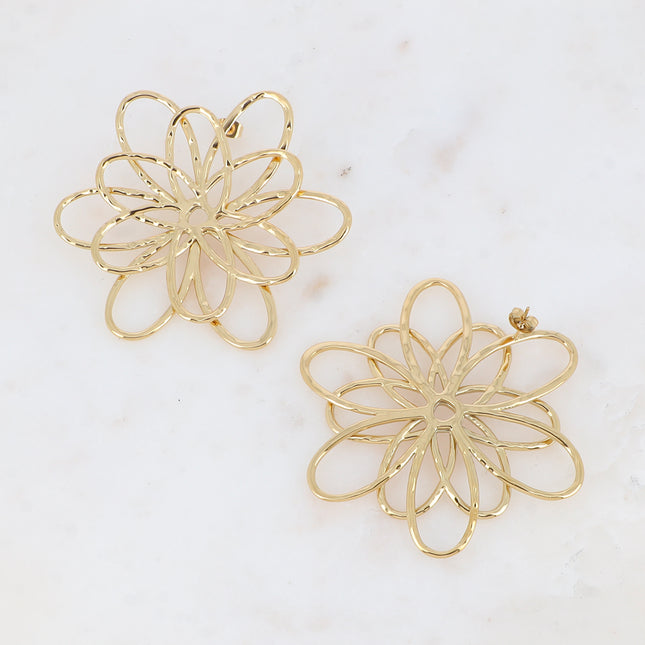 Boucles puces - grande pièce fleurie ajourée 68mm