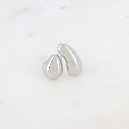 Bague ouverte - double ovale