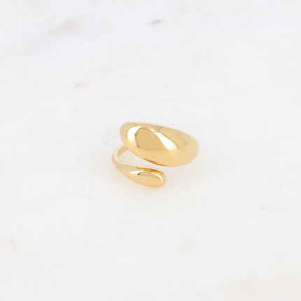 Bague ouverte - lignes lisses entrecroisées