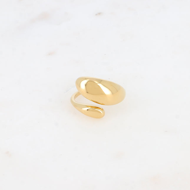 Bague ouverte - lignes lisses entrecroisées