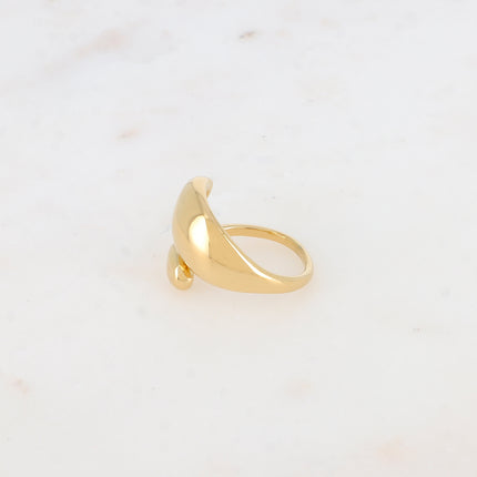 Bague ouverte - lignes lisses entrecroisées