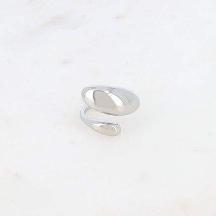 Bague ouverte - lignes lisses entrecroisées