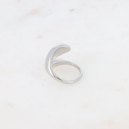Bague ouverte - lignes lisses entrecroisées