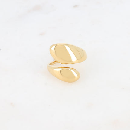 Bague ouverte - lignes lisses entrecroisées