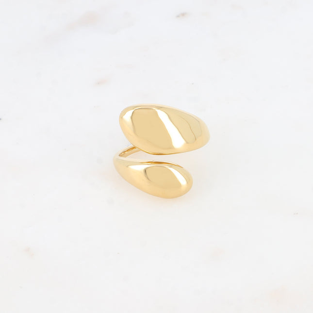 Bague ouverte - lignes lisses entrecroisées