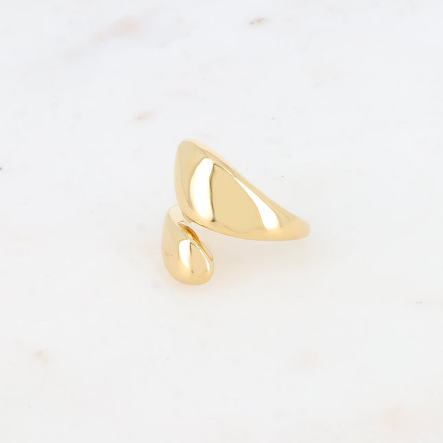 Bague ouverte - lignes lisses entrecroisées