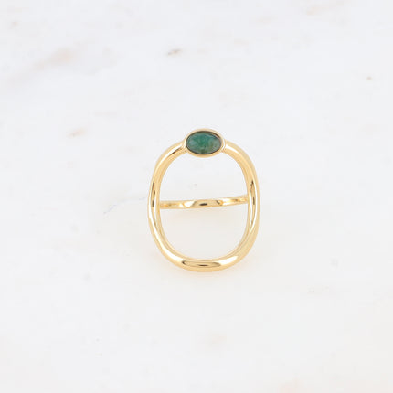 Bague Diania - grand oval ajouré et pierre naturelle ovale