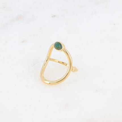 Bague Diania - grand oval ajouré et pierre naturelle ovale