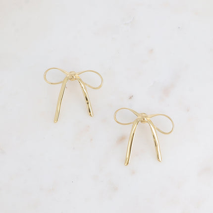 Shanya stud earrings - bow tie 39 x 37mm