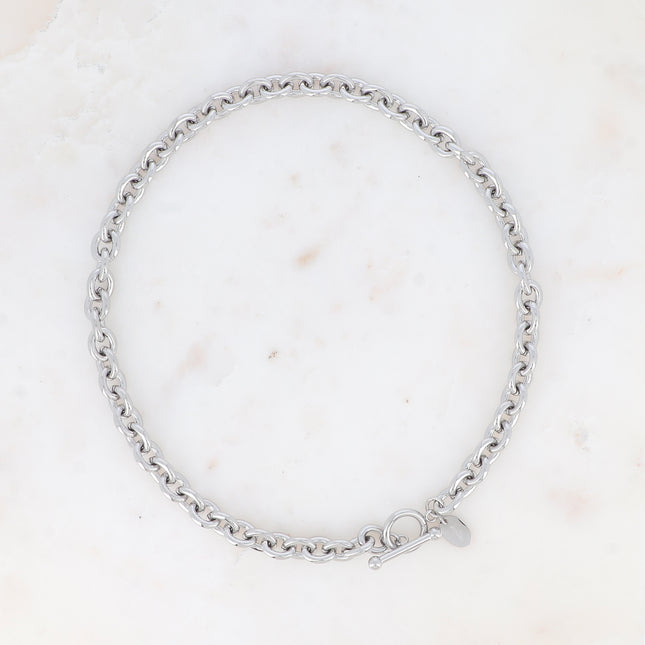 Necklace - oval link and cabochon clasp 45CM
