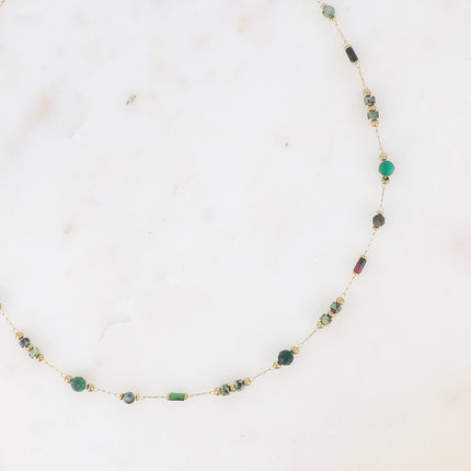 Collier Meglanie - fin avec pierres naturelles