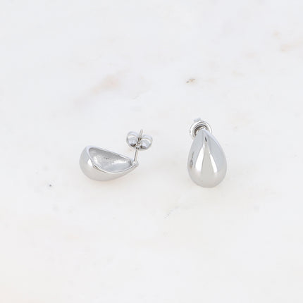 Stud earrings - small, smooth, domed teardrop design