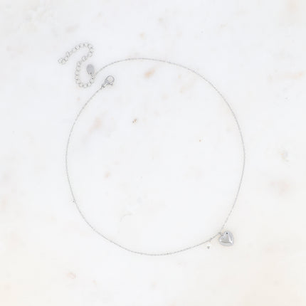 Collier - coeur milgrain et perle d'eau douce