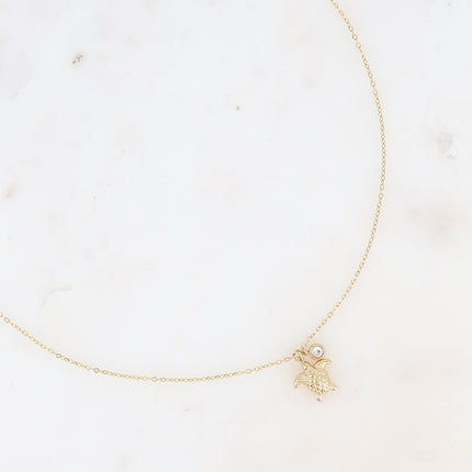Collier Olly - tortue et cristal