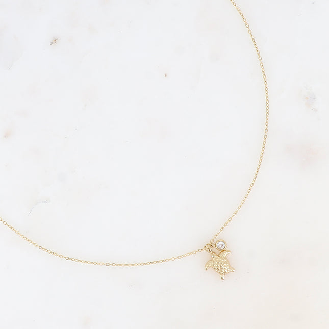 Olly Necklace - Turtle and Crystal