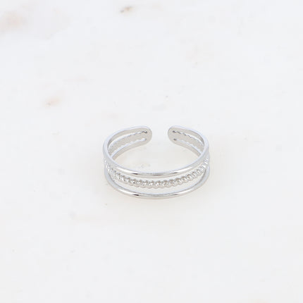 Bague - 3 anneaux, lisses et torsadé