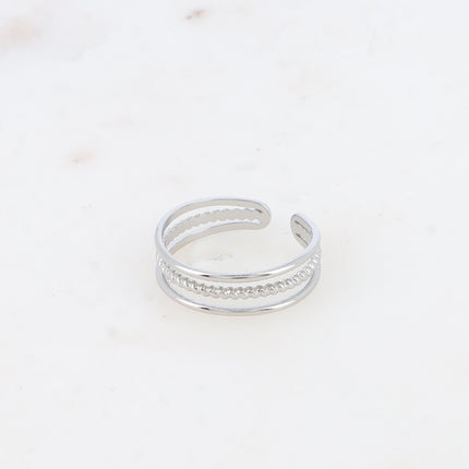 Bague - 3 anneaux, lisses et torsadé