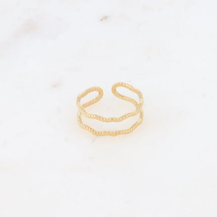 Bague - 2 anneaux zigzag strié