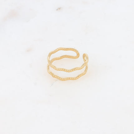 Bague - 2 anneaux zigzag strié
