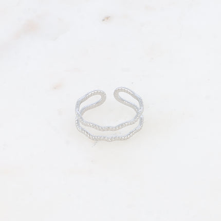Bague - 2 anneaux zigzag strié