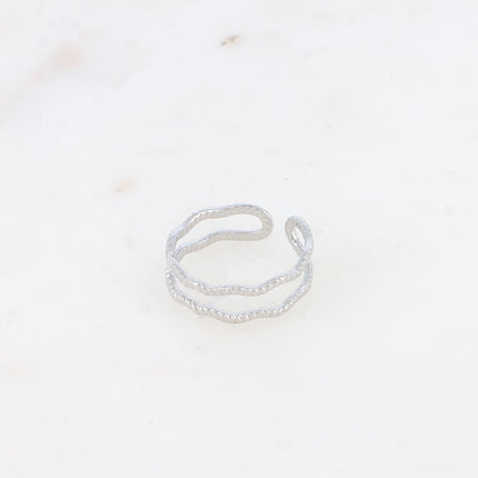 Bague - 2 anneaux zigzag strié