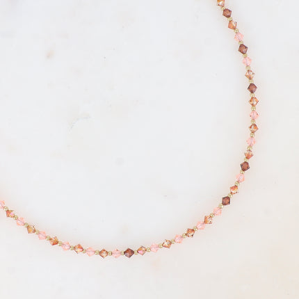 Collier sur câble - cristaux toupies