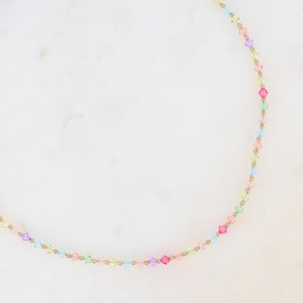 Collier sur câble - cristaux toupies
