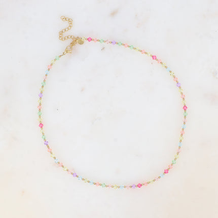 Collier sur câble - cristaux toupies