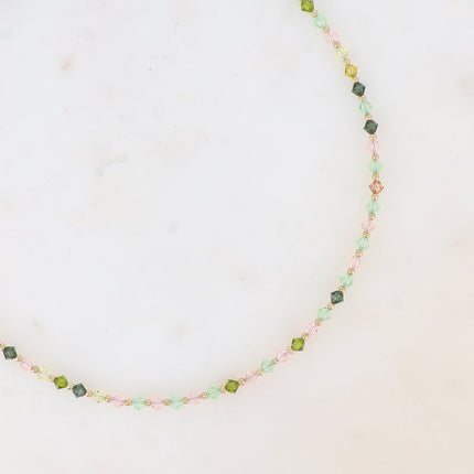 Collier sur câble - cristaux toupies