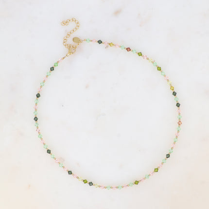 Collier sur câble - cristaux toupies