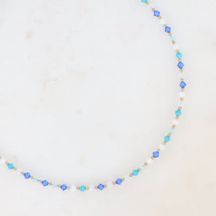 Collier sur câble - cristaux toupies