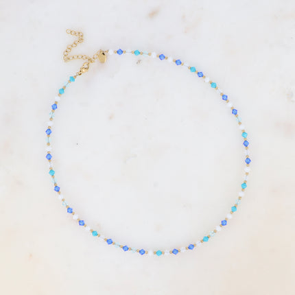 Collier sur câble - cristaux toupies