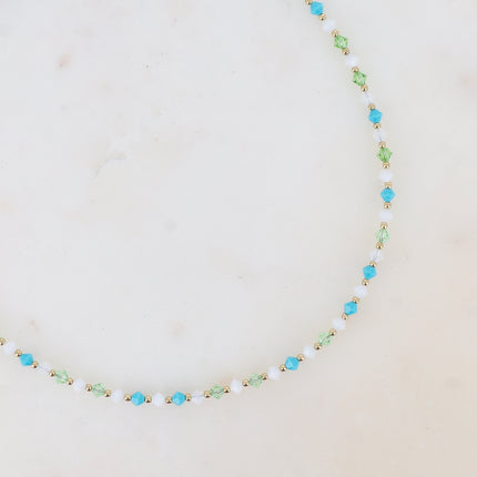 Collier sur câble - cristaux toupies