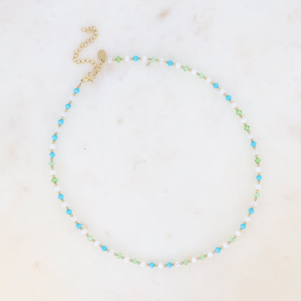 Collier sur câble - cristaux toupies