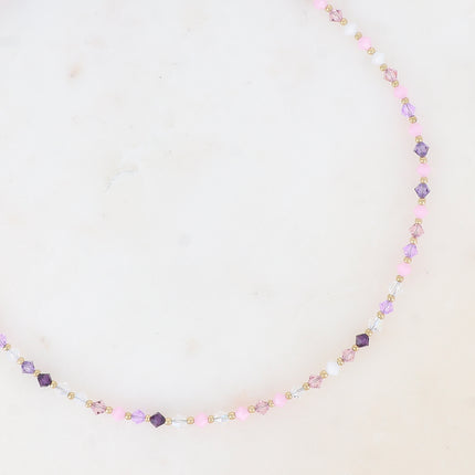 Collier sur câble - cristaux toupies