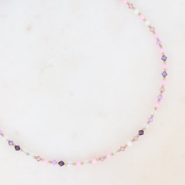 Collier sur câble - cristaux toupies