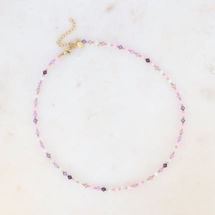Collier sur câble - cristaux toupies