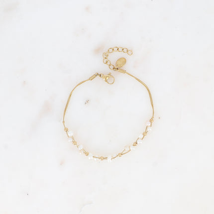 Bracelet - 2 mailles avec perles d'eau douce