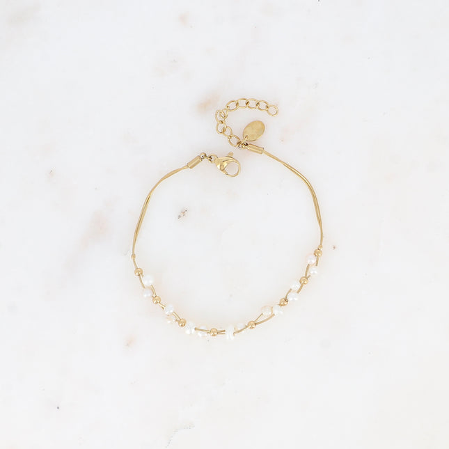 Bracelet - 2 mailles avec perles d'eau douce