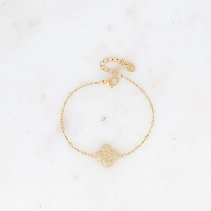 Bracelet - chaîne avec émail, fleur émaillée